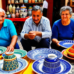 **

"A vibrant marketplace in Seville, Spain, filled with vendors selling colorful ceramics and textiles, professional photography, safe for work, appropriate content, fully clothed, family-friendly, perfect anatomy, natural proportions, well-formed hands, proper finger count."

**