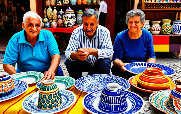 **

"A vibrant marketplace in Seville, Spain, filled with vendors selling colorful ceramics and textiles, professional photography, safe for work, appropriate content, fully clothed, family-friendly, perfect anatomy, natural proportions, well-formed hands, proper finger count."

**